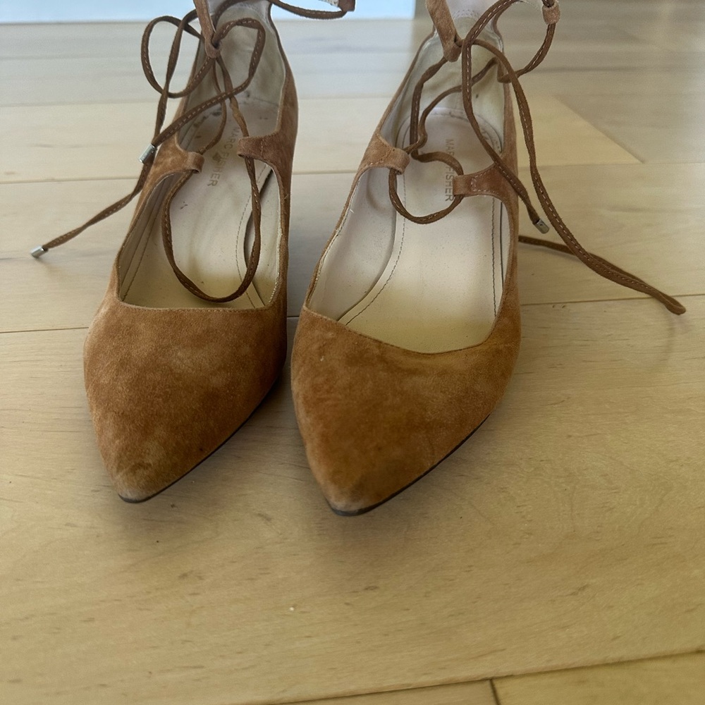 Marc Fisher Tan Suede Heels